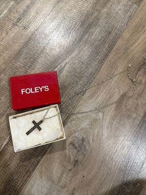 Silver Cross Pendant Necklace - Silver